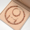 Peach Moonstone Chips Beads Size5-8mm Jewelry Set Earrings Bracelet Necklace