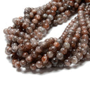 Natural Dark Gray Moonstone Smooth Round Beads Size 8mm 10mm 15.5'' Strand