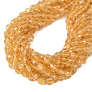 Natural Citrine Faceted Rice Shape Beads Size 6x8mm 15.5 Strand