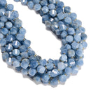 Aquamarine Color Dyed Jade Faceted Spiral Twist Beads Size 10mm 15.5'' Strand