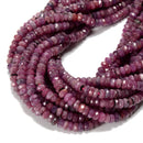 Genuine Ruby Faceted Rondelle Beads Size 2.5x3.5mm 3.5x5.5mm 4x6.5mm 15.5'' Strd