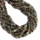 Natural African Bloodstone Heishi Disc Beads Size 1.5x4mm 1.5x6mm 15" Strand