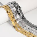 Gray Gold Silver Plated Hematite Top Drilled Heart Beads Size 6mm 15.5'' Strand