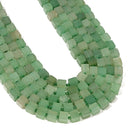 Natural Green Aventurine Smooth Cube Beads Size 8-9mm 15.5'' Strand