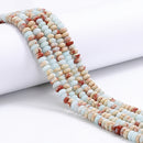 Blue Aqua Terra Jasper Smooth Rondelle Beads Size 2x4.5mm 15'' Strand