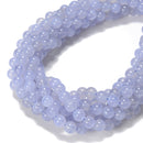 Natural Blue Chalcedony Smooth Round Beads Size 6mm 8mm 15.5'' Strand