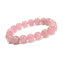 Madagascar Rose Quartz Smooth Round Beaded Bracelet 10mm 7.5'' Length 3 PCS/Set