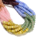 08-Multi-color Gemstone Smooth Rondelle Beads Size 5x8mm 15.5'' Strand