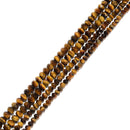 Natural Yellow Tiger's Eye Faceted Rondelle Beads 4x6mm 5x8mm 15.5" Strand