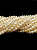 Natural White Fresh Water Pearl Off Round Shape Size 4-5.5mm 14" Strand