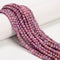 Natural Pink Red Color Ruby Faceted Round Beads Size 3mm 4mm 5.5mm 15.5'' Strand