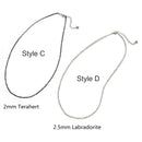 2-3mm Faceted Dainty Beaded Choker Necklace 16''+2'' Extension Chain 2pcs/Bag