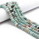 Natural Mixed Amazonite Smooth Rondelle Beads Size 5x8mm 15.5'' Strand