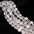 Natural White Fresh Water Pearl Coin Shape Beads Size 16-17mm 15.5'' Strand