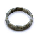 Labradorite Double Drill Elastic Bracelet Bead Size 13x18mm 7.5'' Length