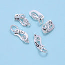 925 Sterling Silver Double Circle Clasp Size 5x10mm 4 Pcs Per Bag