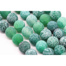 Green Fire Agate Crackled Matte Round Beads 4mm 6mm 8mm 10mm 12mm 15.5" Strand