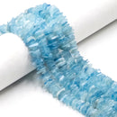 Dark Blue Aquamarine Center Drill Pebble Nugget Chips Beads 10-12mm 15.5'' Strd