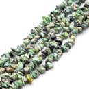 Green African Turquoise Irregular Nugget Chips Beads 7-8mm 15.5" Strand
