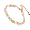 Morganite Nugget Beaded Bracelet Gold Plated Clasp Bead Size 5-8mm 7.5" Length