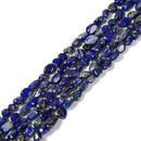 Natural Lapis Lazuli Pebble Nugget Beads Size 6-8mm 15.5" Strand