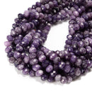 Natural Lepidolite Faceted Rondelle Beads Size 6x8mm 15.5'' Strand