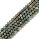 2.0mm Large Hole African Turquoise Matte Round Loose Beads 8mm 10mm 15.5" Strand
