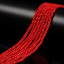 Dark Red Bamboo Coral Smooth Rondelle Size 2x4mm 15.5'' Strand