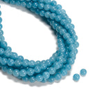2.0mm Large Hole Blue Sponge Quartz Smooth Round Beads 6mm 8mm 10mm 15.5" Strand