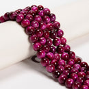 Pink Tiger's Eye Smooth Round Beads 4mm 6mm 8mm 10mm 12mm 15.5" Strand