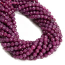 Natural Ruby Faceted Round Beads Size 3mm 4mm 5mm 6mm 15.5'' Strand