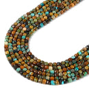 Natural Genuine Turquoise Faceted Cube Beads Size 4mm 15.5'' Strand