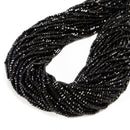 Natural Black Tourmaline Faceted Rondelle Beads 2x3mm 3x4mm 15.5" Strand