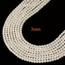 White Bamboo Coral Faceted Round Beads 3mm 4mm 6mm 15.5" Strand