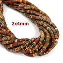 Red Cherry Creek Jasper Heishi Discs Beads Size 2x4mm 3x6mm 3x8mm 15.5" Strand