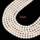White Bamboo Coral Faceted Round Beads 3mm 4mm 6mm 15.5" Strand