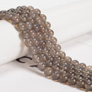 Gray Agate Smooth Round Beads 4mm 6mm 8mm 10mm 12mm 15.5" Strand