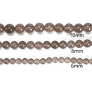 Gray Agate Smooth Round Beads 4mm 6mm 8mm 10mm 12mm 15.5" Strand