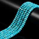 Blue Turquoise Faceted Rondelle Beads 4x6mm 15.5" Strand