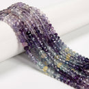 Natural Gradient Rainbow Fluorite Faceted Rondelle Beads Size 3x5mm 15.5''Strand