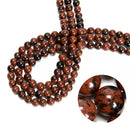 Natural Mahogany Obsidian Smooth Round Beads Size 6mm 8mm 10mm 15.5'' Strand