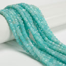 Natural Green Amazonite Faceted Cube Beads Size 4-5mm 15.5'' Strand