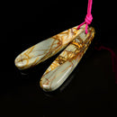 Cherry Red Creek Jasper Pendant Earrings Teardrop Shape Size 12x46mm Sold Per Pair