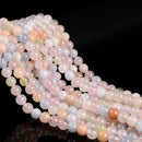 Morganite Smooth Round Size 4mm 6mm 8mm 10mm 12mm 15.5" Strand