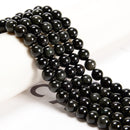 Rainbow Obsidian Smooth Round Beads 4mm 6mm 8mm 10mm 12mm 15.5" Strand