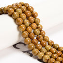 Wood Grain Jasper Smooth Round Beads Size 6mm-12mm 15.5'' Strand