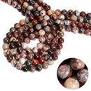 Natural Mexican Crazy Lace Agate Smooth Round Beads 6mm 8mm 10mm 15.5'' Strand