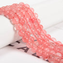 Cherry Red Dyed Quartz Smooth Round Beads 8mm 10mm 15.5" Strand