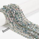 Multi-Color Crystal Glass Matte Faceted Round Beads 8mm 10mm 12mm 15.5" Strand