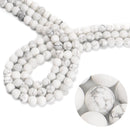 Natural White Howlite Matte Round Beads 4mm 6mm 8mm 10mm 12mm 15.5" Strand